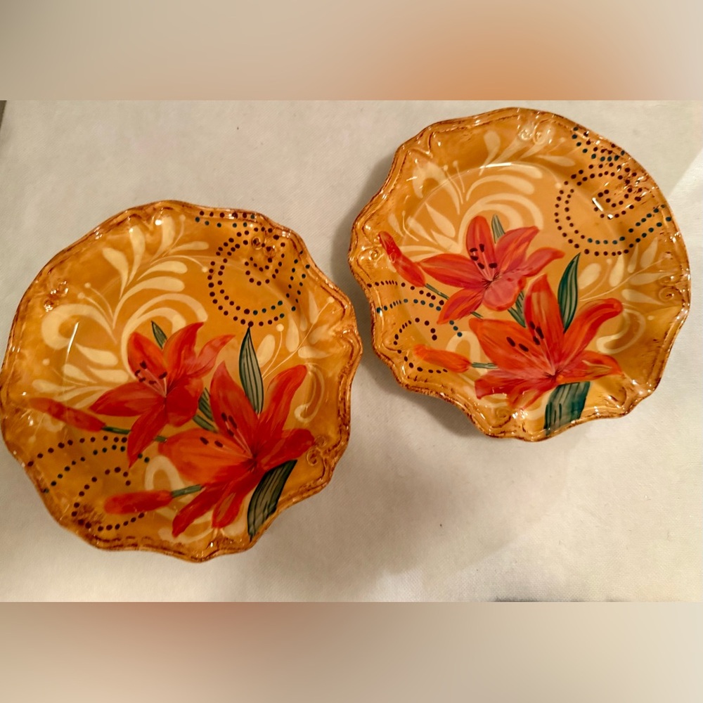 2 Capri Ware “Sunset” 7.5” plates Vintage.